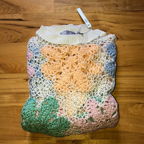 ASOS Multi colored hand crocheted sweater - Picture 4 of 4